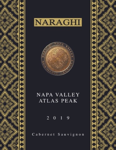 Naraghi 2019 Atlas Peak Napa Valley Cabernet Sauvignon label